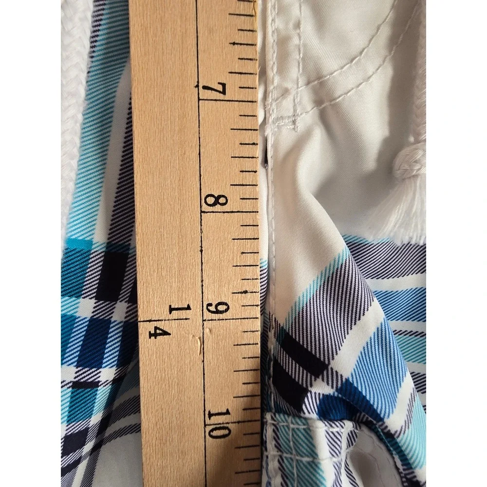 Aeropostale Mens Blue White Plaid Board Shorts Swim Trunks Size 28 7184AH11